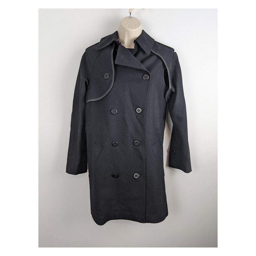 Coach Convertible Trench Black Wool Coat Bolero 3 ways to wear size 0